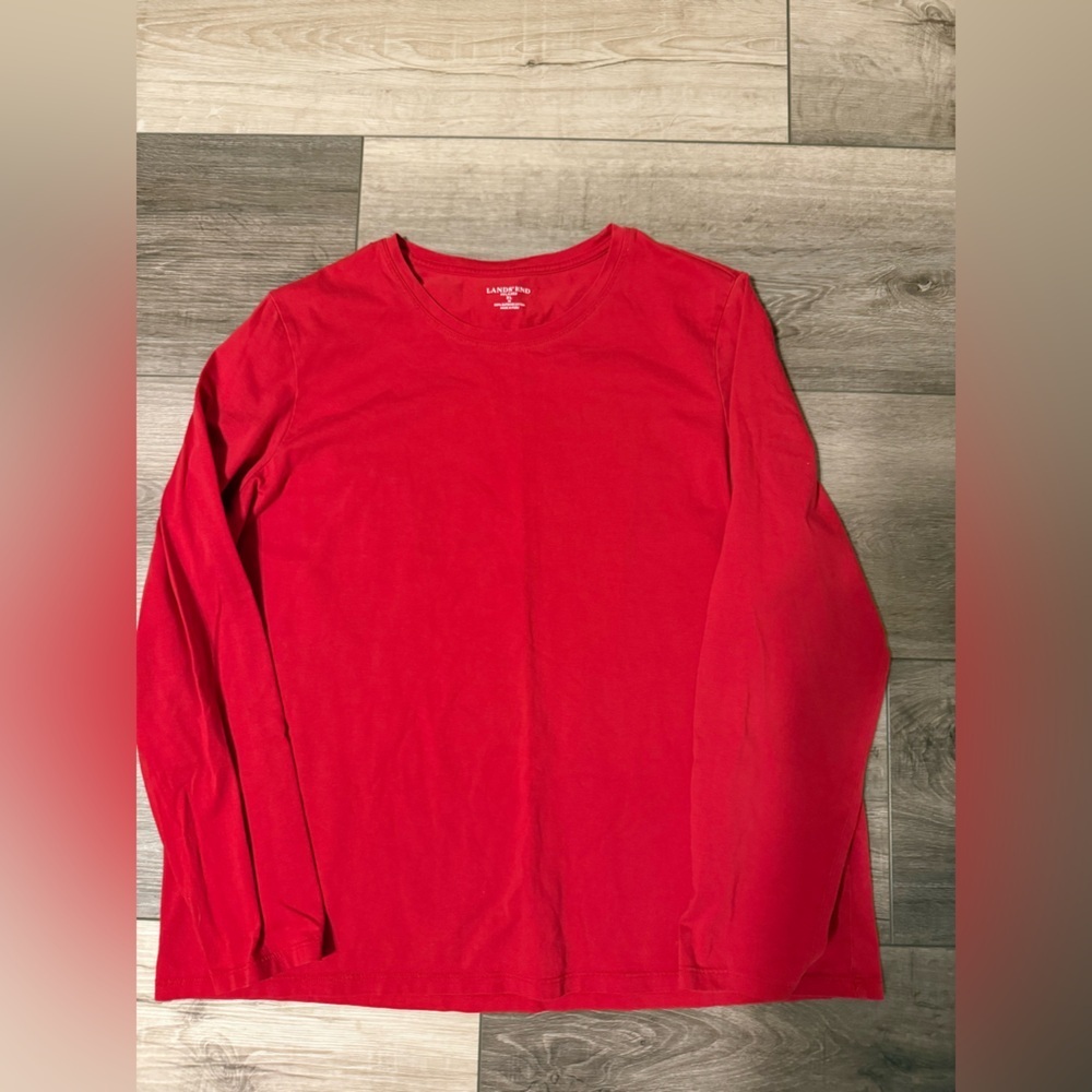 Lands' End Relaxed Fit Tees - Bold Red, Classic Blue, Sleek Black. Set of three - Picture 4 of 9